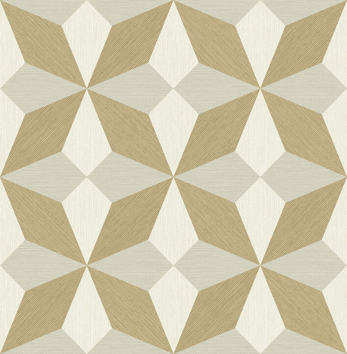 Valiant Beige Faux Grasscloth Geometric Wallpaper (Set of 2)