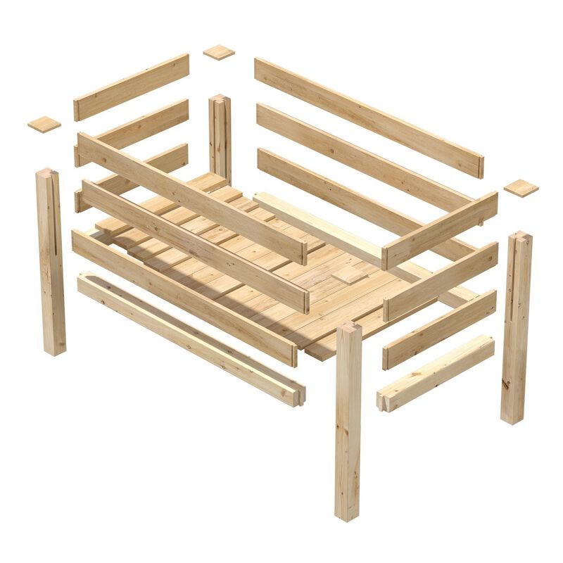 QuikFurn Farmhouse 24-in x 48-in x 31-in Cedar Elevated Victory Garden Bed - Made in USA