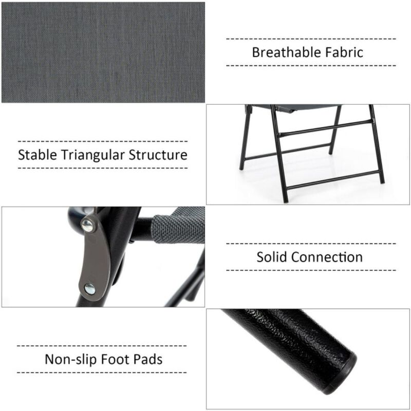 Hivvago 4 Pieces Portable Outdoor Folding Chair with Armrest