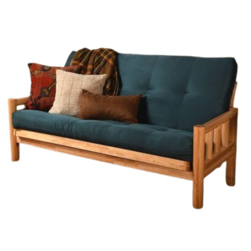 Lodge Frame-Natural Finish-Suede Navy Mattress