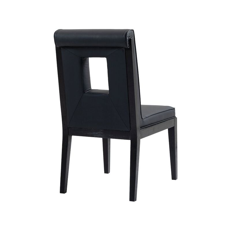 Meridian Furniture Gwendolyn Black Vegan Leather Dining Side Chair, Set of 2