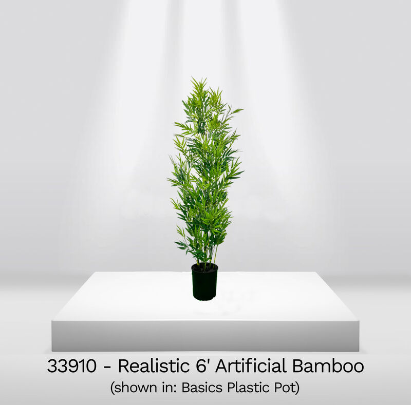 6' Realistic Artificial Bamboo Plant In Home Basics Starter Pot for Home Décor or Office
