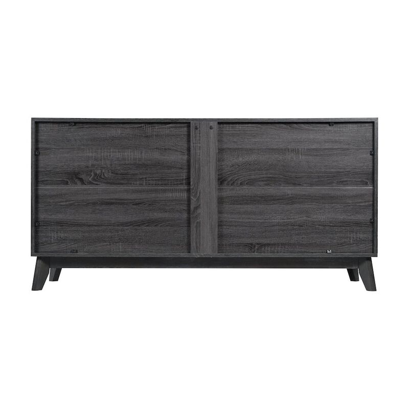 Flash Furniture Mid-Century Modern Buffet Sideboard/TV Stand with 4 Soft Close Doors, Black Wash image number 2