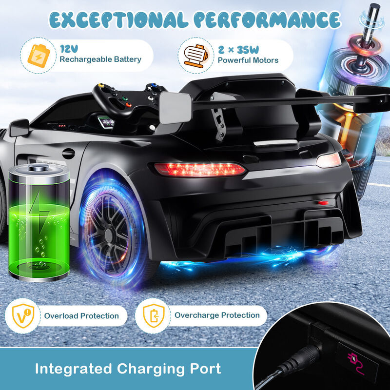 12V Electric Ride-On Car for Kids with Adjustable Speed and Steering Wheel image number 5