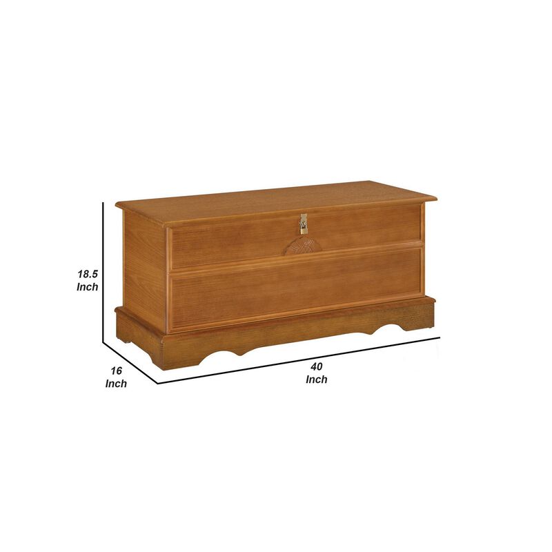 Chest with Molded Details and Lift Top Hidden Storage, Brown-Benzara image number 5