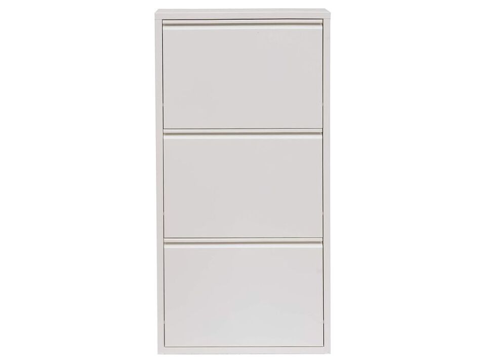 Shoe Storage Cabinet 4 Tier 4 Drawer White Modern
