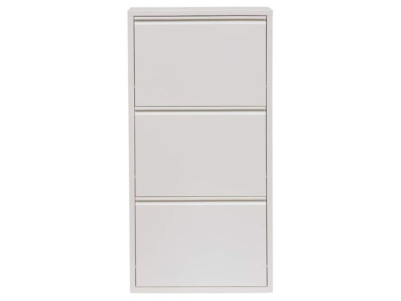Shoe Storage Cabinet 4 Tier 4 Drawer White Modern image number 0