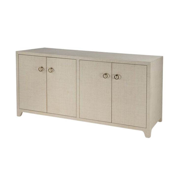 Starlight Canyon Home Buffet Cabinet with Storage - Large 4 Door Side Board in Oak Finish