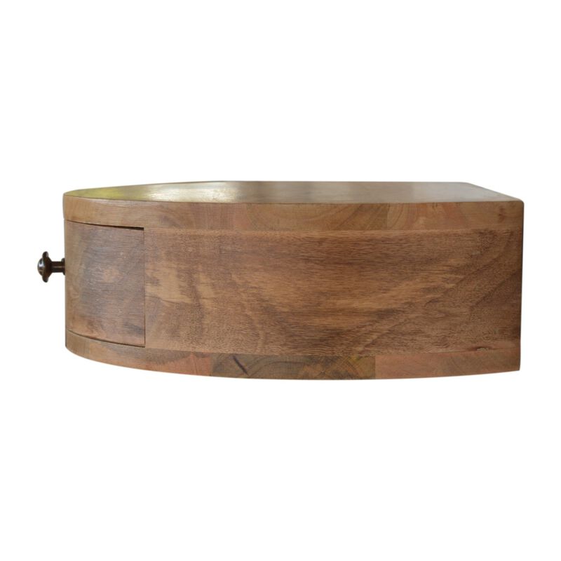 Solid Wood Wall Mounted Rounded 1 Drawer Nightstand