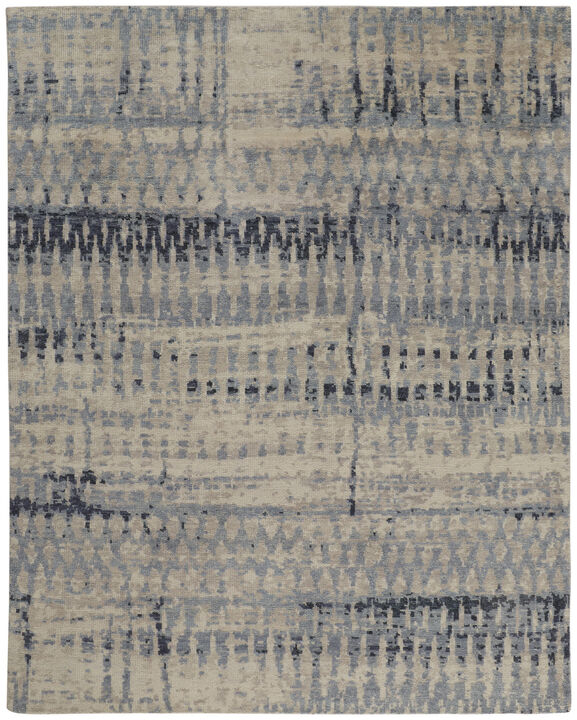 HomeRoots Wool Abstract Hand Knotted Area Rug