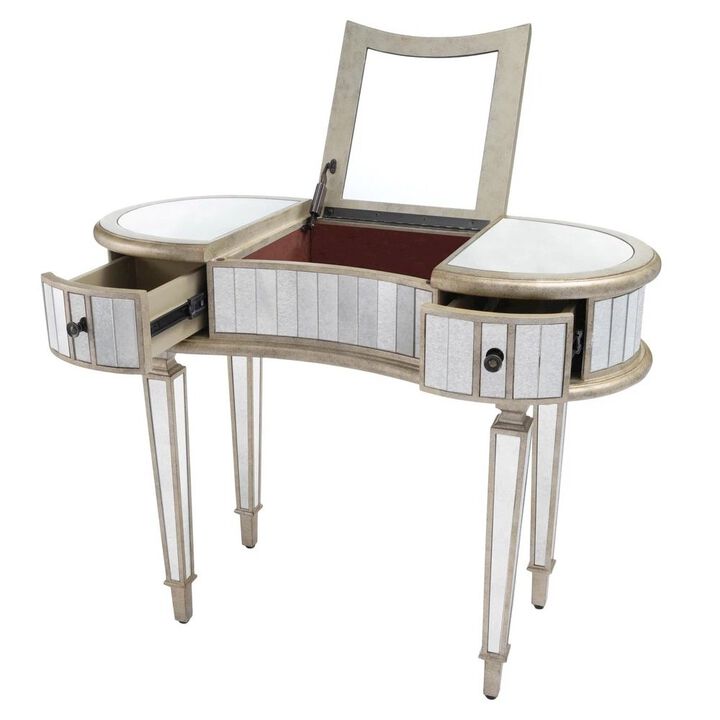 Butler Specialty Constance Mirrored Vanity Table, Silver