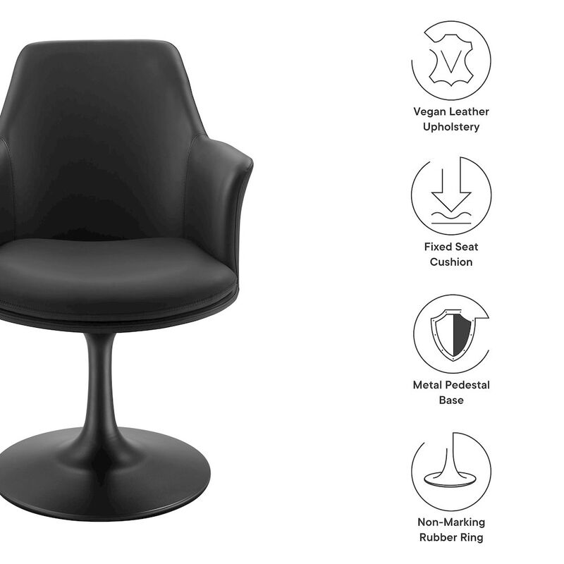 Lippa Swivel Dining Vegan Leather Armchair image number 1