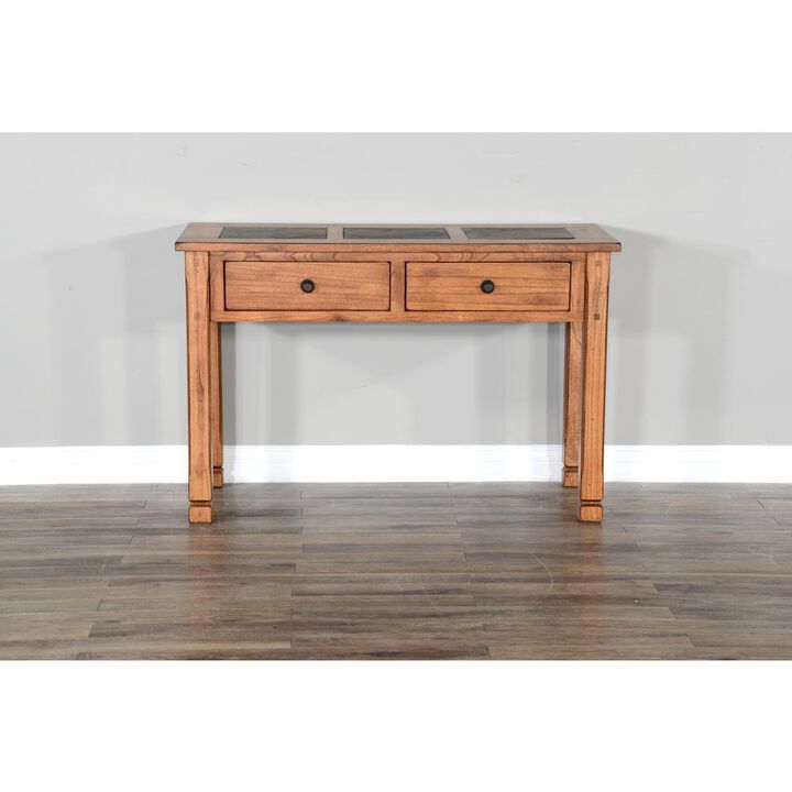 Sunny Designs Sedona 48 Transitional Wood Sofa Table in Rustic Oak