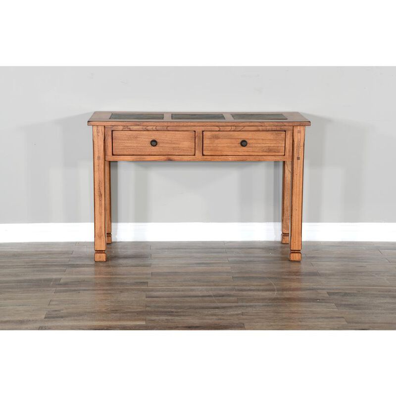 Sunny Designs Sedona 48 Transitional Wood Sofa Table in Rustic Oak