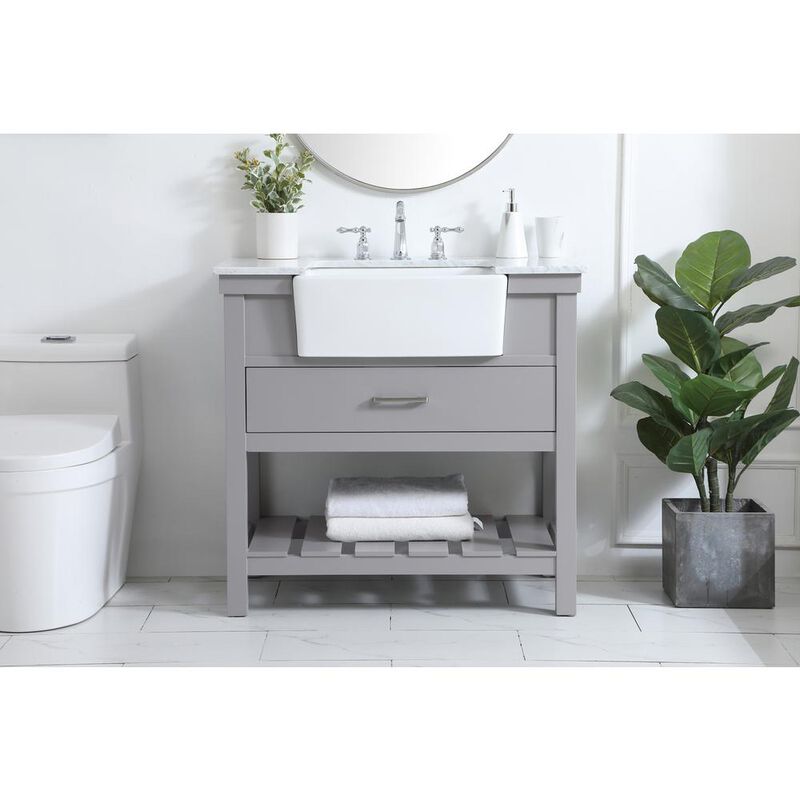 Elegant Kitchen and Bath 36 inch Single bathroom vanity in grey