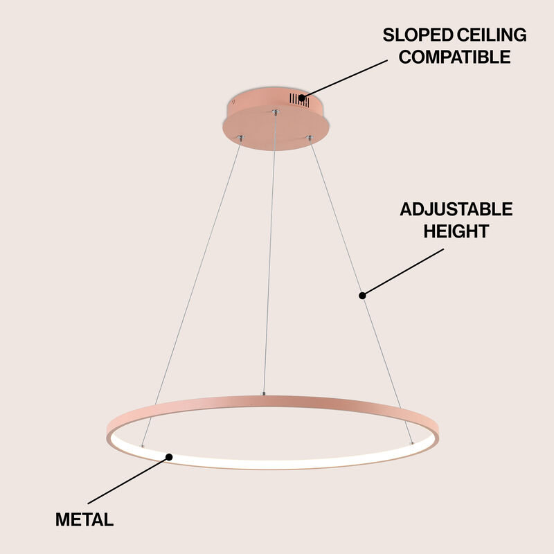 Brice Modern Contemporary Metal Round Dimmable Integrated LED Pendant