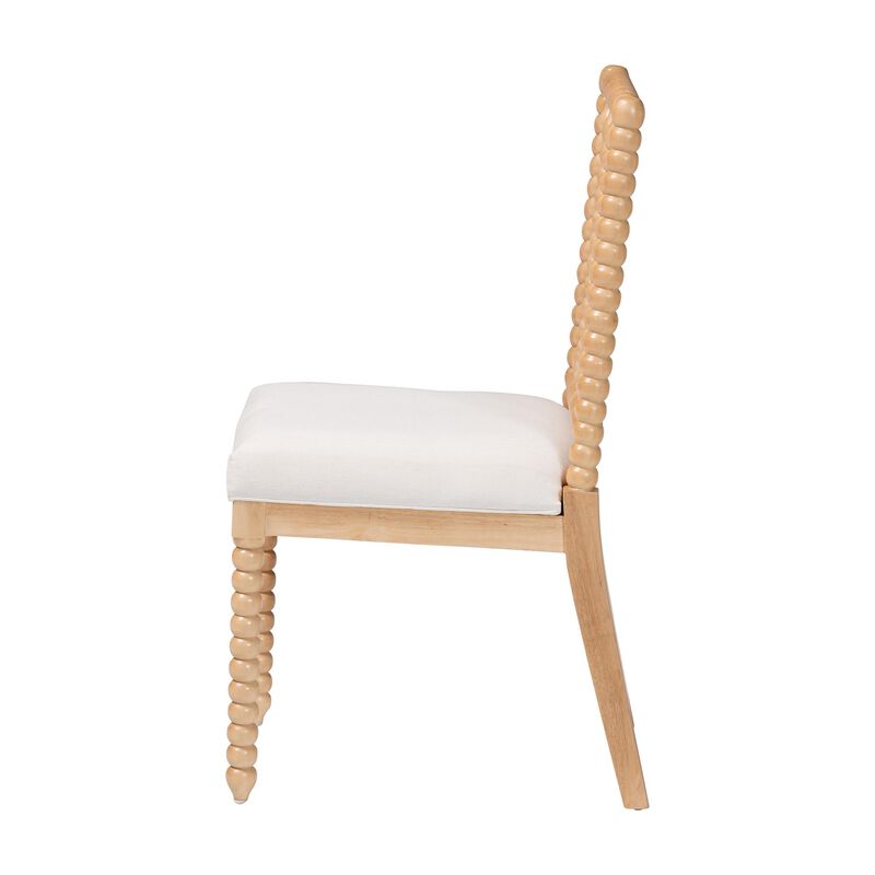 bali & pari Deya Bobbin Dining Chair - Wood Side Chair with Upholstered Seat and Spindle Backrest image number 2