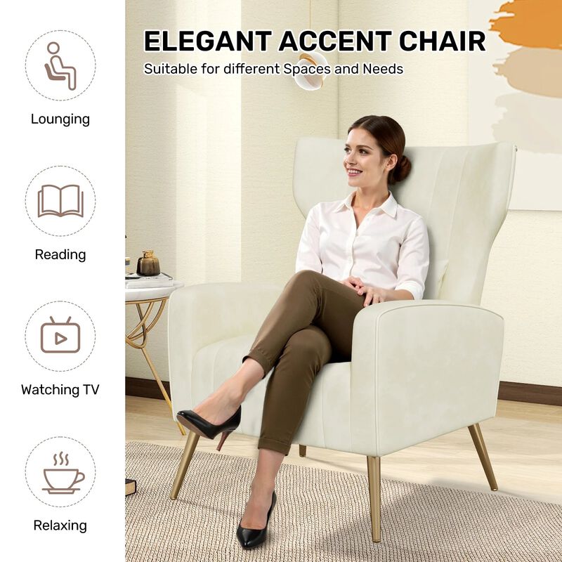 Modern Accent Chair Armchair for Living Room Bedroom Single Sofa Lounge Seating image number 5
