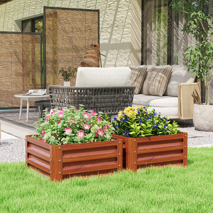 Hivvago 2-Piece 2' x 2' Raised Garden Beds for Vegetables and Herbs