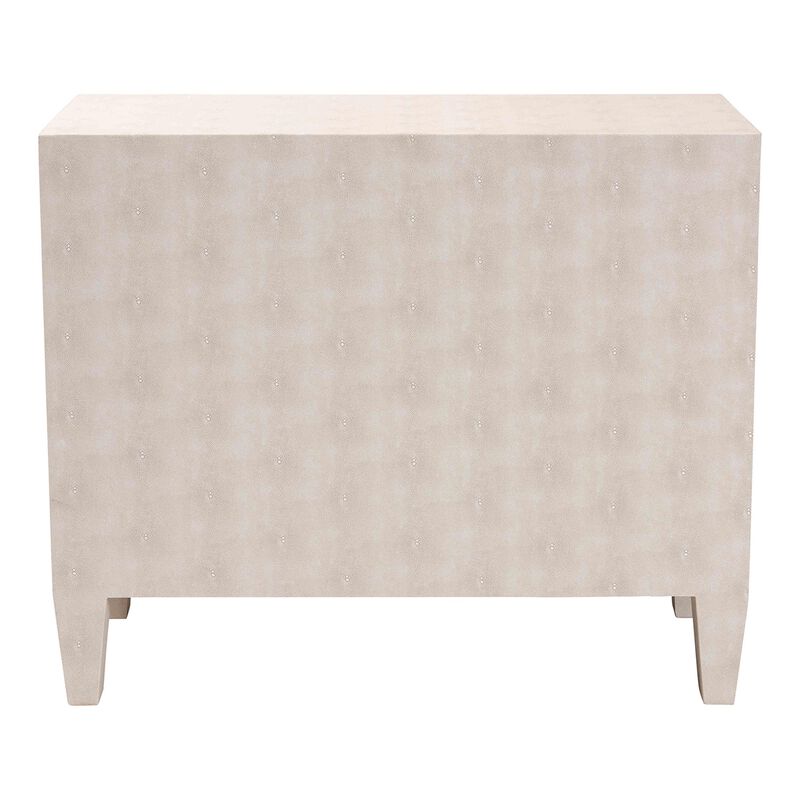 Baxton Studio Leyna Modern Beige Faux Shagreen 3 Drawer Storage Cabinet