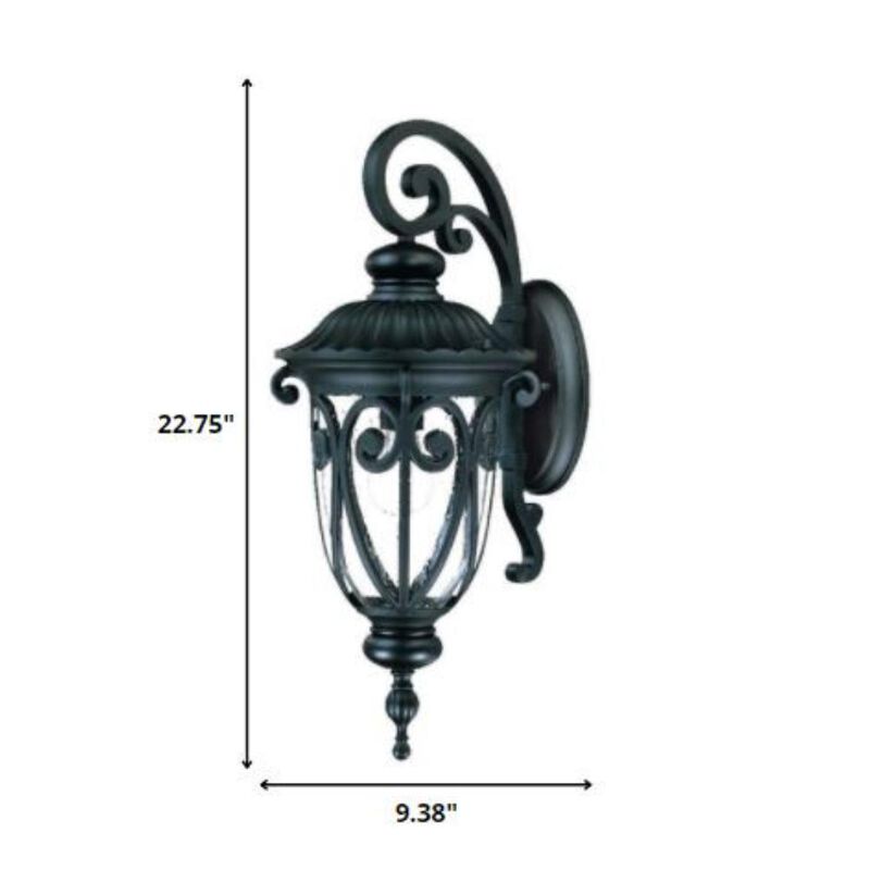 Hivvago Naples 1-Light Matte Black Wall Light