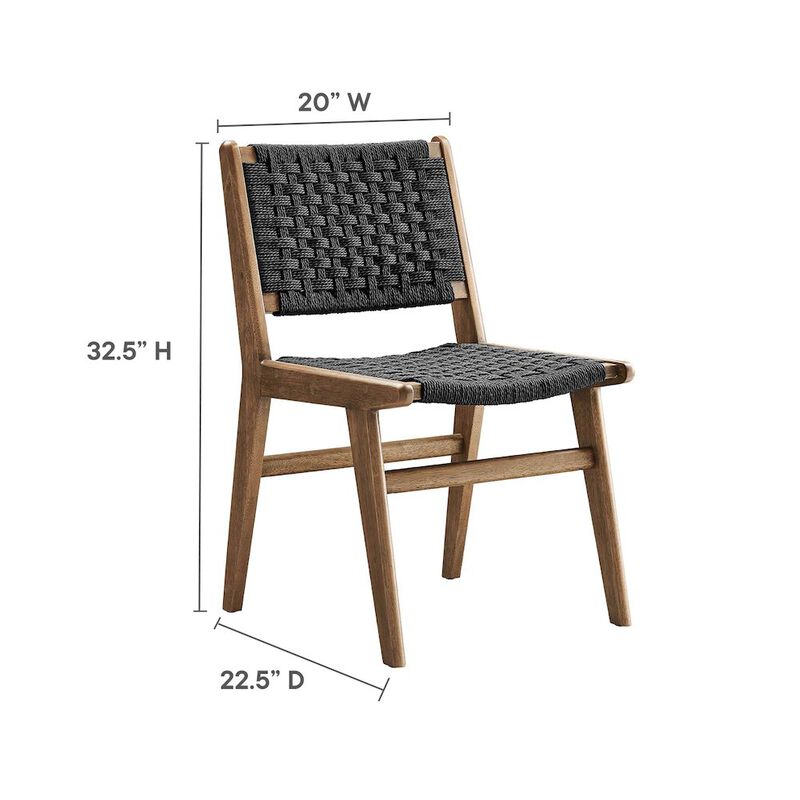 Saoirse Woven Rope Wood Dining Side Chair Set of 2 image number 2