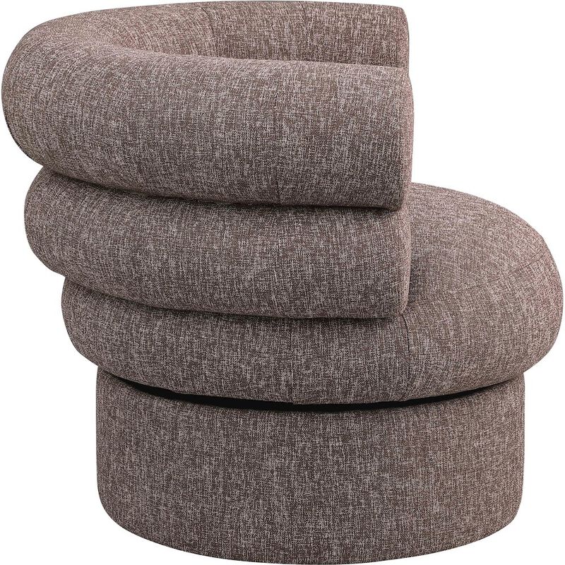 Meridian Furniture Valentina Brown Linen Textured Fabric Accent Swivel Chair