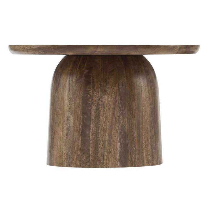 Round Wood Coffee Table with 17.5-inch Height and 30-inch Diameter