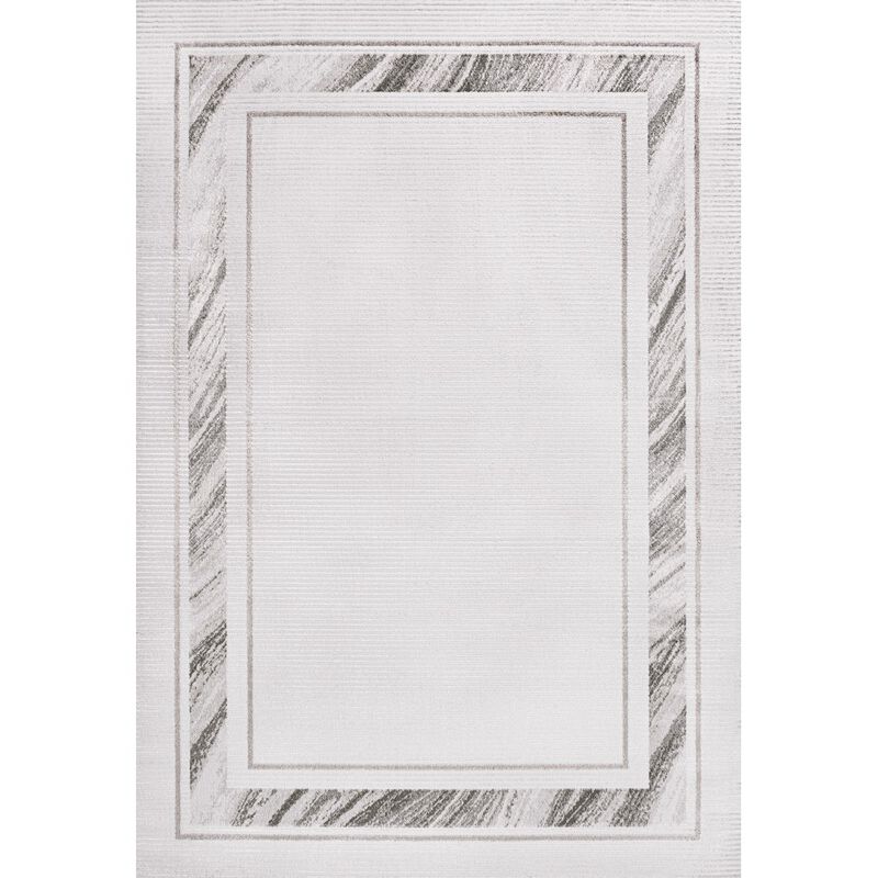 Athens Classic Border Marble Pattern High-Low Area Rug
