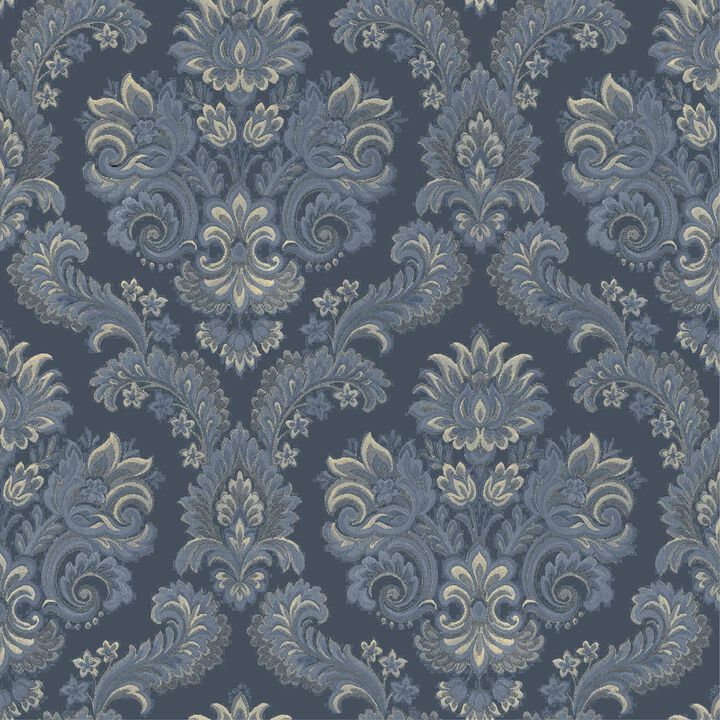 Italian Style Damasco Cairo Blue Wallpaper 28829