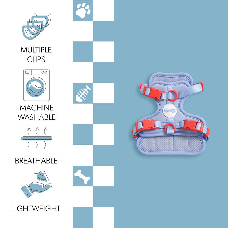 Arlo Adjustable Soft Padded No Pull Pet Harness with 3 Buckles and 3 Leash Clips