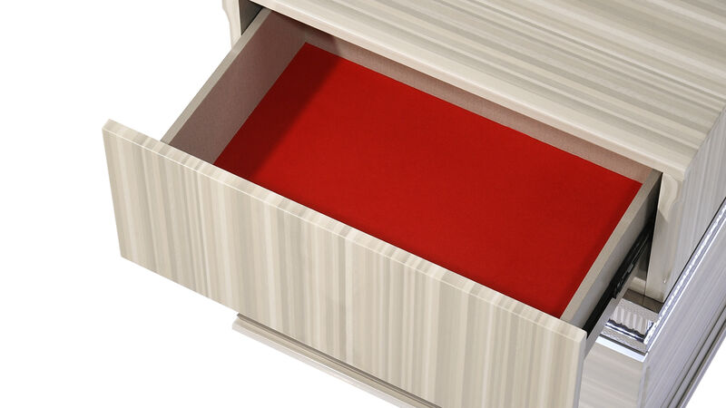 Leonor Modern Wood LED Nightstand with 2 Drawers, Fully Assembled Bedside Storage Table image number 4