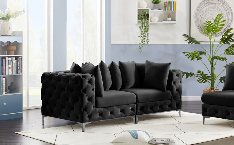 Meridian Furniture Tremblay Black Velvet Modular Sofa image number 3