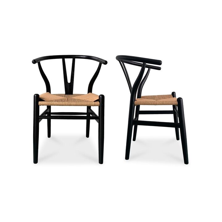 Moe's Home Collection Ventana Dining Chair Black And Natural-Set Of Two