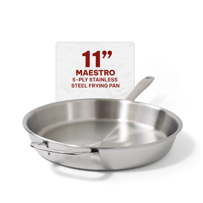 Beka Maestro Frying Pan Skillet - Stainless Steel Pan for Stainless Steel Cookware Set 5-Ply Construction, Oven Safe, Stainless Steel Frying Pan, Lead, Cadmium Free, Non Toxic Cookware