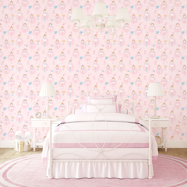 Just 4 Kids 2 Ballerinas Pink Wallpaper G56002