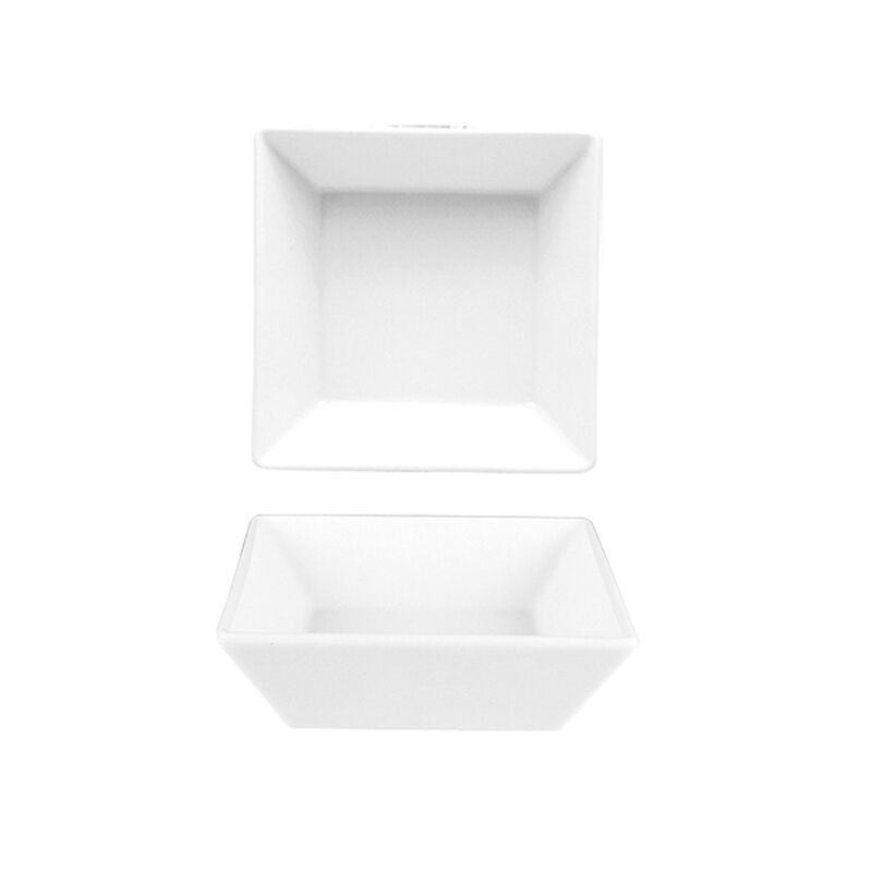 Porcelain Merid 5.5" x 5.5" x h:1.75" 14 oz. Square White Porcelain Bowl (Set of 4)