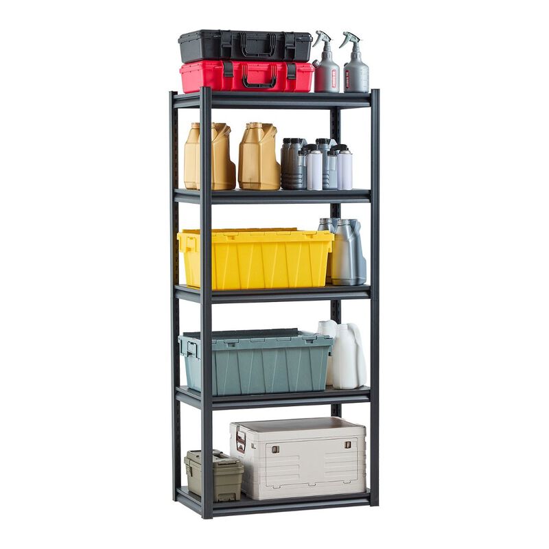 5 Tier Garage Storage Shelf Adjustable Metal Rack for Kitchen Basement image number 4