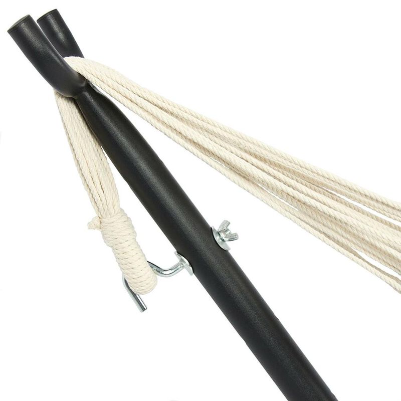 Hivvago Portable Cotton Hammock in Desert Stripe with Metal Stand and Carry Case