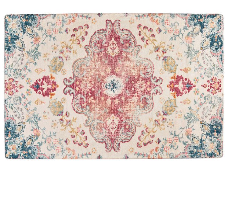 HomeRoots Medallion Distressed Area Rug