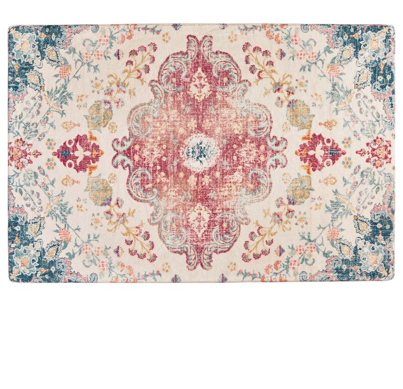 HomeRoots Medallion Distressed Area Rug image number 0
