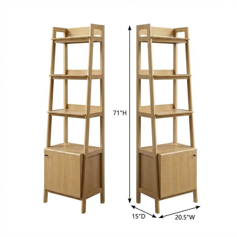 Wooden Bookshelf in finish with Open Shelving for Home Storage image number 2