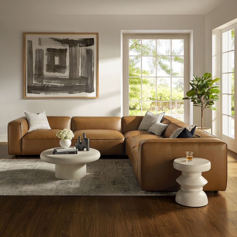 Auren 5-Piece Upholstered Vegan Leather Modular L-Shaped Sofa image number 7