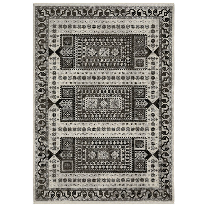 HomeRoots Oriental Area Rug With Fringe