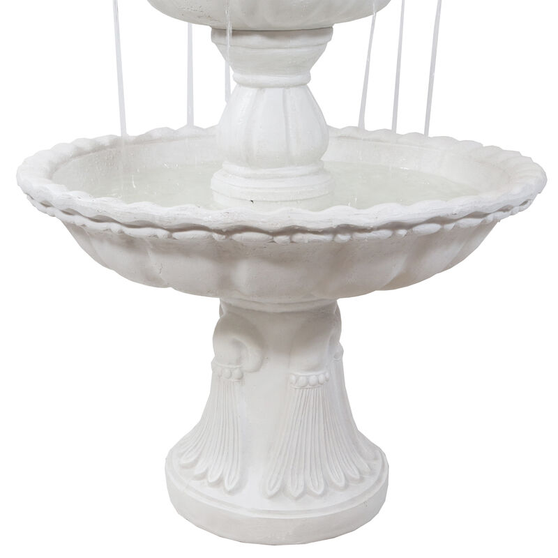 Sunnydaze Welcome Fiberglass Outdoor 3-Tier Water Fountain