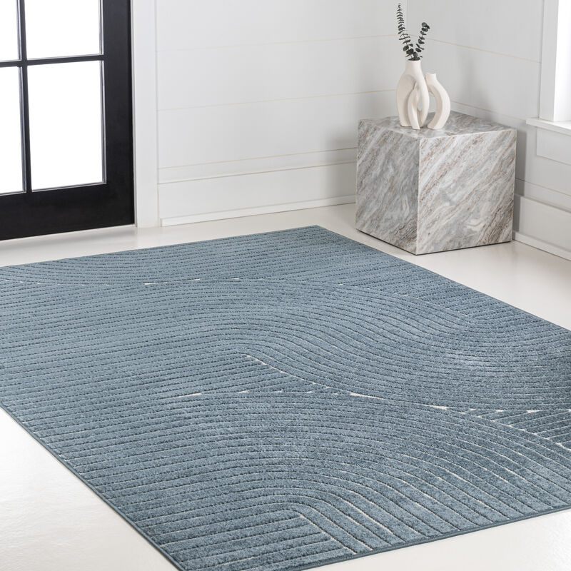 Hallie High-Low Minimalist Curve Geometric Indoor/Outdoor Area Rug