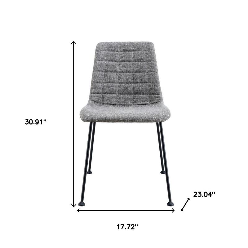 Hivvago Set of Two Gray And Black Upholstered Fabric Dining Side Chairs