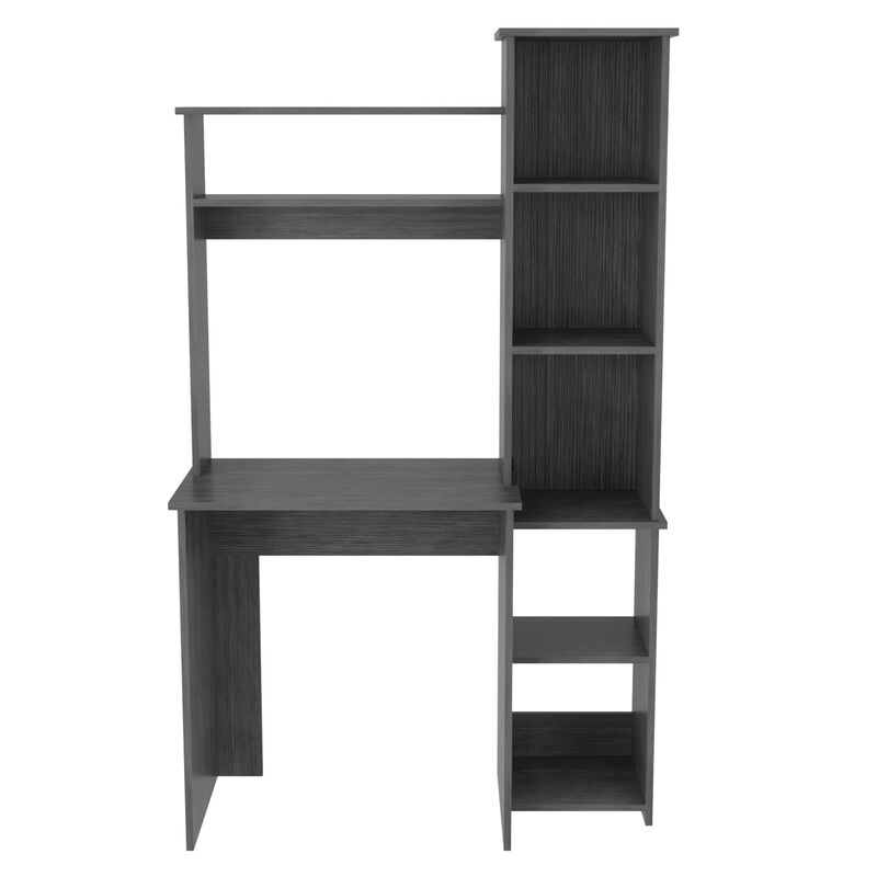 Streamdale Versailles Desk with Shelves and Cubbies - Smokey Oak