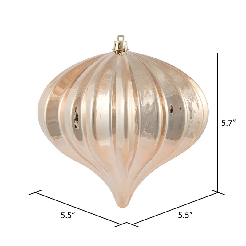 Vickerman 5.7" Cafe Latte Shiny Onion Christmas Ornament, UV Treated, Set of 3 image number 5
