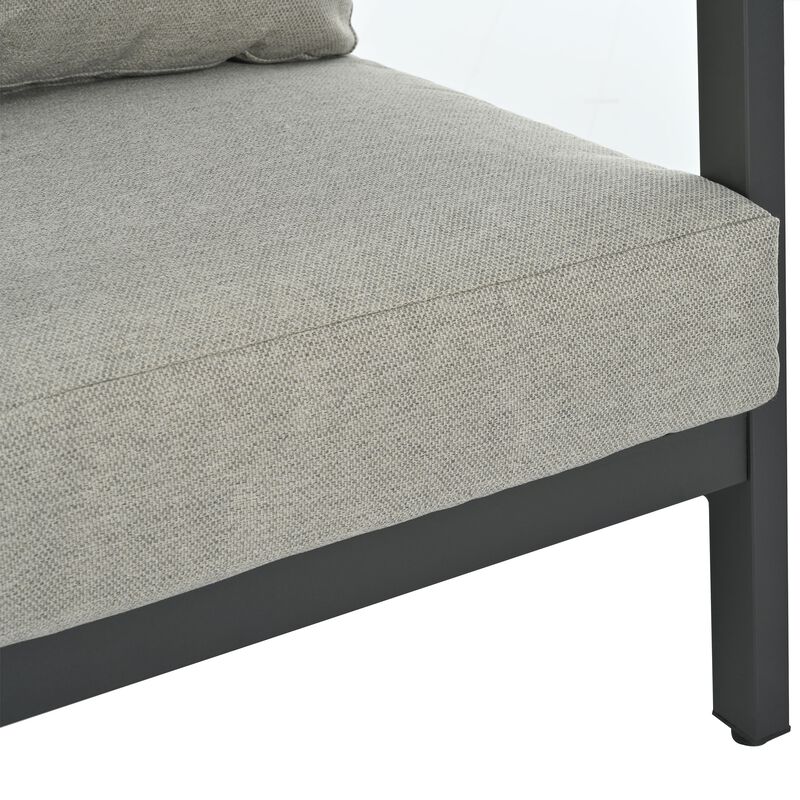 Mondawe 5-Piece Iron Outdoor Sofa Leisure Set,Weatherproof Dining Table & Chair Set For Patio Garden